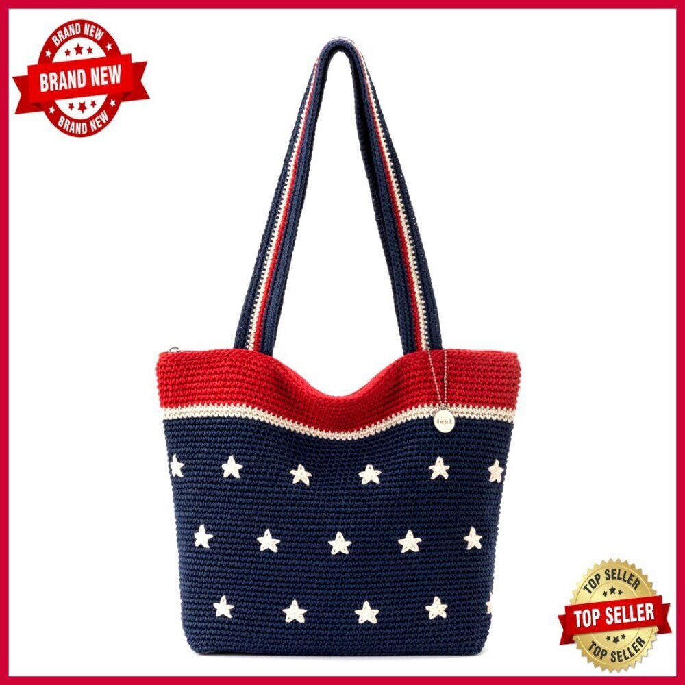Hand Crochet Recycled Tote Bag with Shoulder Straps for Everyday Travel